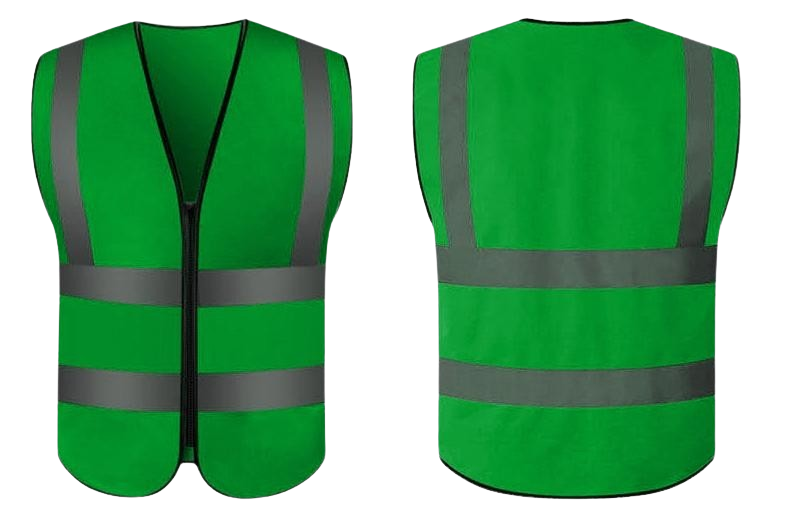 Vest, Hi-Vis - Green with day/night reflective stripes