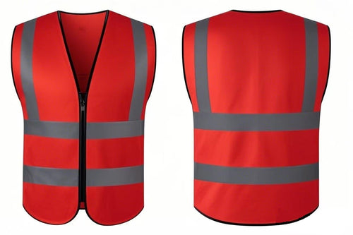 Vest, Hi-Vis - Red with day/night reflective stripes