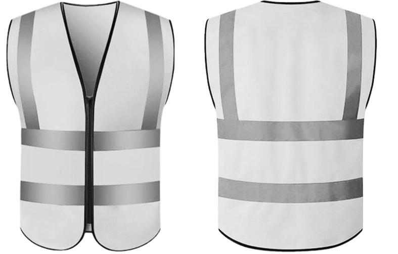 Vest, Hi-Vis - White with day/night reflective stripes
